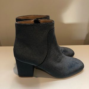 NWOT Loft blue velvet ankle boots